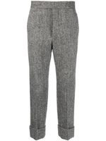 Thom Browne pantalon court en tweed à motif chevrons - Noir - thumbnail