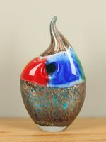 Kleurrijke glazen druppel met gedraaide punt, 33 cm, A004