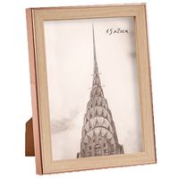Kunststof fotolijst koper met hout geschikt voor een foto van 15 x 20 cm   -