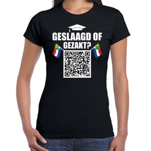 QR code geslaagd of gezakt t-shirt dames zwart - geslaagd - Afgestudeerd shirts