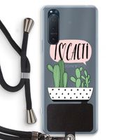 I love cacti: Sony Xperia 5 II Transparant Hoesje met koord