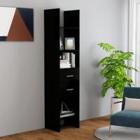Boekenkast 40x35x180 cm bewerkt hout zwart