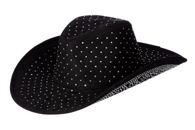 Cowboyhoed zwart met strass steentjes