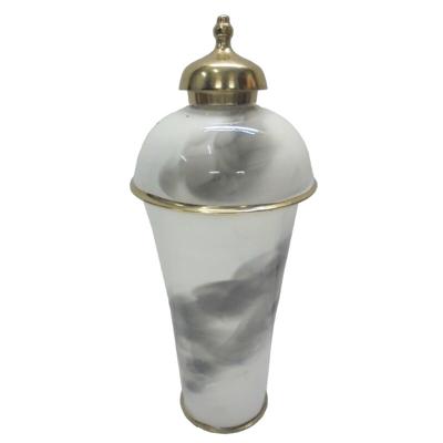 Vaas DKD Home Decor Gouden Aluminium Tweekleurig Ijzer Modern (17 x 17 x 41 cm)