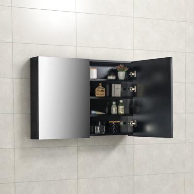 Spiegelkast Tieme in mat zwart 100x70x16cm Spiegelkast Tieme in mat zwart 100x70x16cm