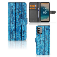 Nokia G22 Book Style Case Wood Blue - thumbnail