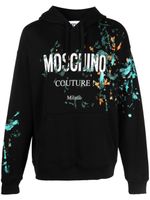 Moschino hoodie en coton à imprimé peinture - Noir