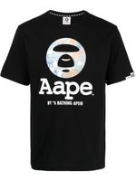 AAPE BY *A BATHING APE® t-shirt en coton à logo imprimé - Noir - thumbnail