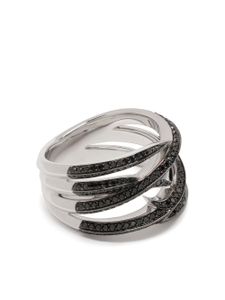 Stephen Webster bague Thorn Embrace en or blanc 18ct pavée de diamants - Noir