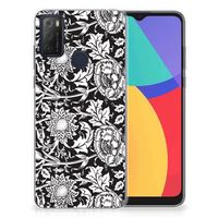 Alcatel 1S (2021) TPU Case Black Flowers