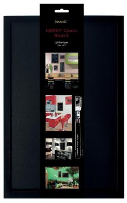 Securit krijtbord Woody ft 60 x 40 cm, zwart