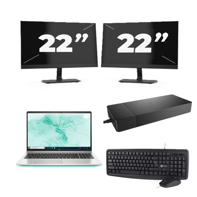 HP ProBook 650 G8 - Intel Core i5-11e Generatie - 15 inch - 16GB RAM - 256GB SSD - Windows 11 Home + 2x 22 inch Monitor