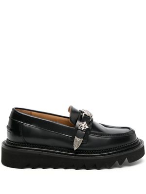 Toga Pulla mocassins en cuir à détails de clous - Noir