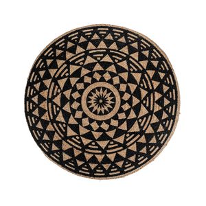 House Nordic Bombay Binnen Tapijt Rond Jute Zwart, Bruin