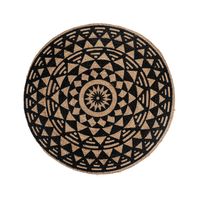 House Nordic Bombay Binnen Tapijt Rond Jute Zwart, Bruin - thumbnail