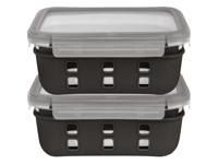 LIVARNO home Glazen lunchboxenset (Zwart)