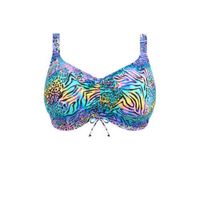 Elomi +size beugel bikinitop Electric Savannah met dierenprint blauw/roze/lila - thumbnail