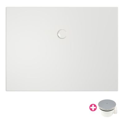 Douchevloer Xenz Flat | 120x100 cm | Incl.Afvoersifon-Chroom | Acryl | Rechthoekig | Wit glans Douchevloer Xenz Flat | 120x100 cm | Incl.Afvoersifon-Chroom | Acryl | Rechthoekig | Wit glans