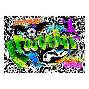 Fotobehang - Football Graffiti 150x105cm - Vliesbehang