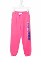 POLO RALPH LAUREN KIDS pantalon de jogging à logo imprimé - Rose