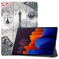 3-Vouw sleepcover hoes - Samsung Galaxy Tab S7 Plus / Tab S8 Plus - Eiffeltoren