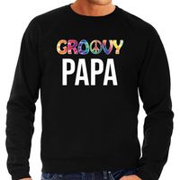 Groovy papa sweater / trui zwart voor heren - vaderdag cadeau truien papa - thumbnail