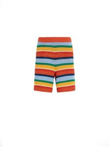 Marni short en crochet à rayures - Orange