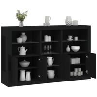 Dressoir met LED-verlichting 162x37x100 cm zwart
