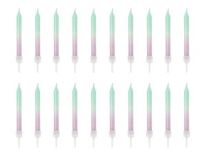 Kaarsjes Gradient Glitter Lila/Mint (20st)