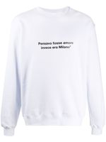 MSGM sweat à détail de slogan - Blanc