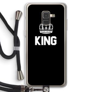 King zwart: Samsung Galaxy A8 (2018) Transparant Hoesje met koord