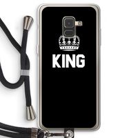 King zwart: Samsung Galaxy A8 (2018) Transparant Hoesje met koord