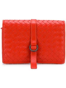 Bottega Veneta Pre-Owned intrecciato weave wallet - Rouge