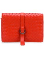 Bottega Veneta Pre-Owned intrecciato weave wallet - Rouge - thumbnail