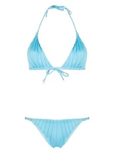 Noire Swimwear bikini froncé à dos nu - Bleu