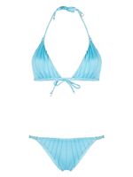 Noire Swimwear bikini froncé à dos nu - Bleu - thumbnail