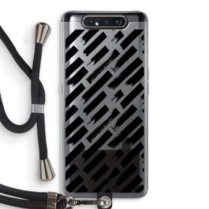 Zwarte vegen: Samsung Galaxy A80 Transparant Hoesje met koord