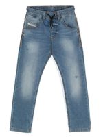 Diesel Kids jean droit à taille à lien de resserrage - Bleu