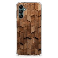 Stevig Telefoonhoesje voor Samsung Galaxy A14 5G/4G Wooden Cubes