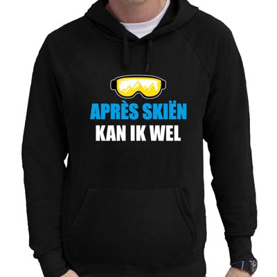 Apres ski hoodie trui Apres skieen kan ik wel - zwart heren - Wintersport - capuchon sweater Apres ski hoodie trui Apres skieen kan ik wel - zwart heren - Wintersport - capuchon sweater