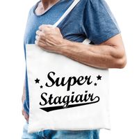 Katoenen cadeau tas / shopper super stagiair naturel heren