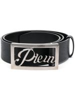 Philipp Plein ceinture en cuir Saffiano à boucle logo - Noir - thumbnail