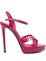 Dolce & Gabbana sandales en cuir à plaque logo - Rose
