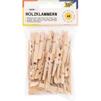 Wasknijper folia 48 stuks drie formaten hout