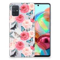 Samsung Galaxy A71 TPU Case Butterfly Roses - thumbnail