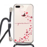 Kusjes: iPhone 8 Plus Transparant Hoesje met koord