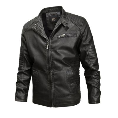 Modieuze mannen leren jas (kleur: zwart maat: M)