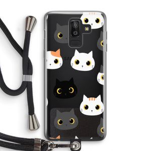 Katten: Samsung Galaxy J8 (2018) Transparant Hoesje met koord