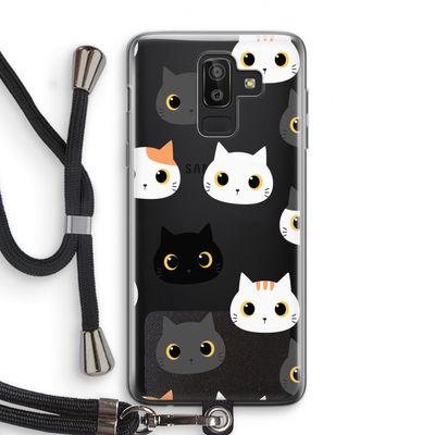 Katten: Samsung Galaxy J8 (2018) Transparant Hoesje met koord
