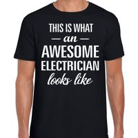 Awesome electrician / elektricien cadeau t-shirt zwart heren - thumbnail